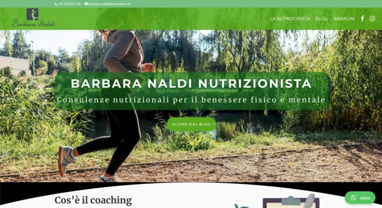 Barbara Naldi Nutrizione homepage screenshot
